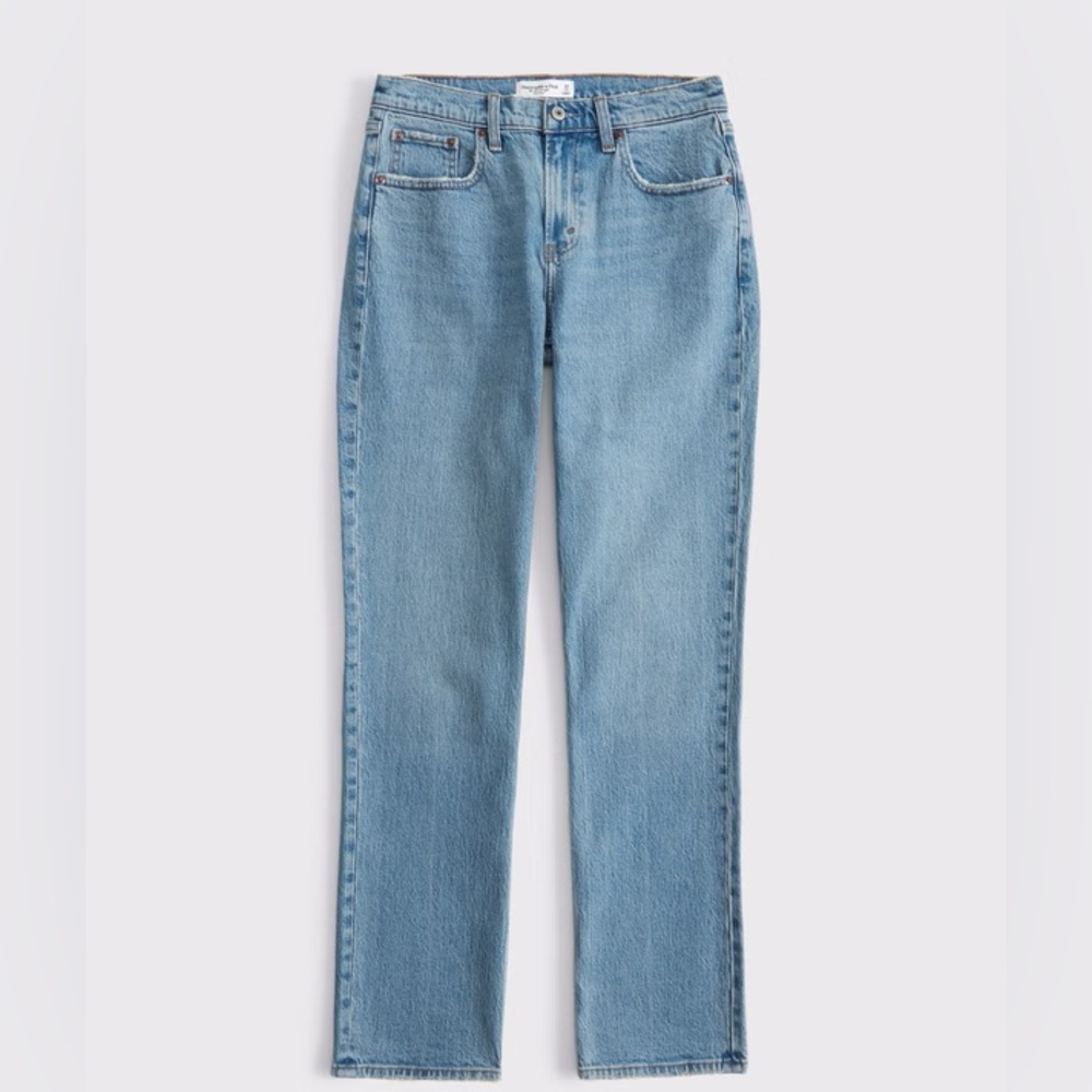 Abercrombie & Fitch Mid Rise 90s Straight Leg Jeans Curve Love